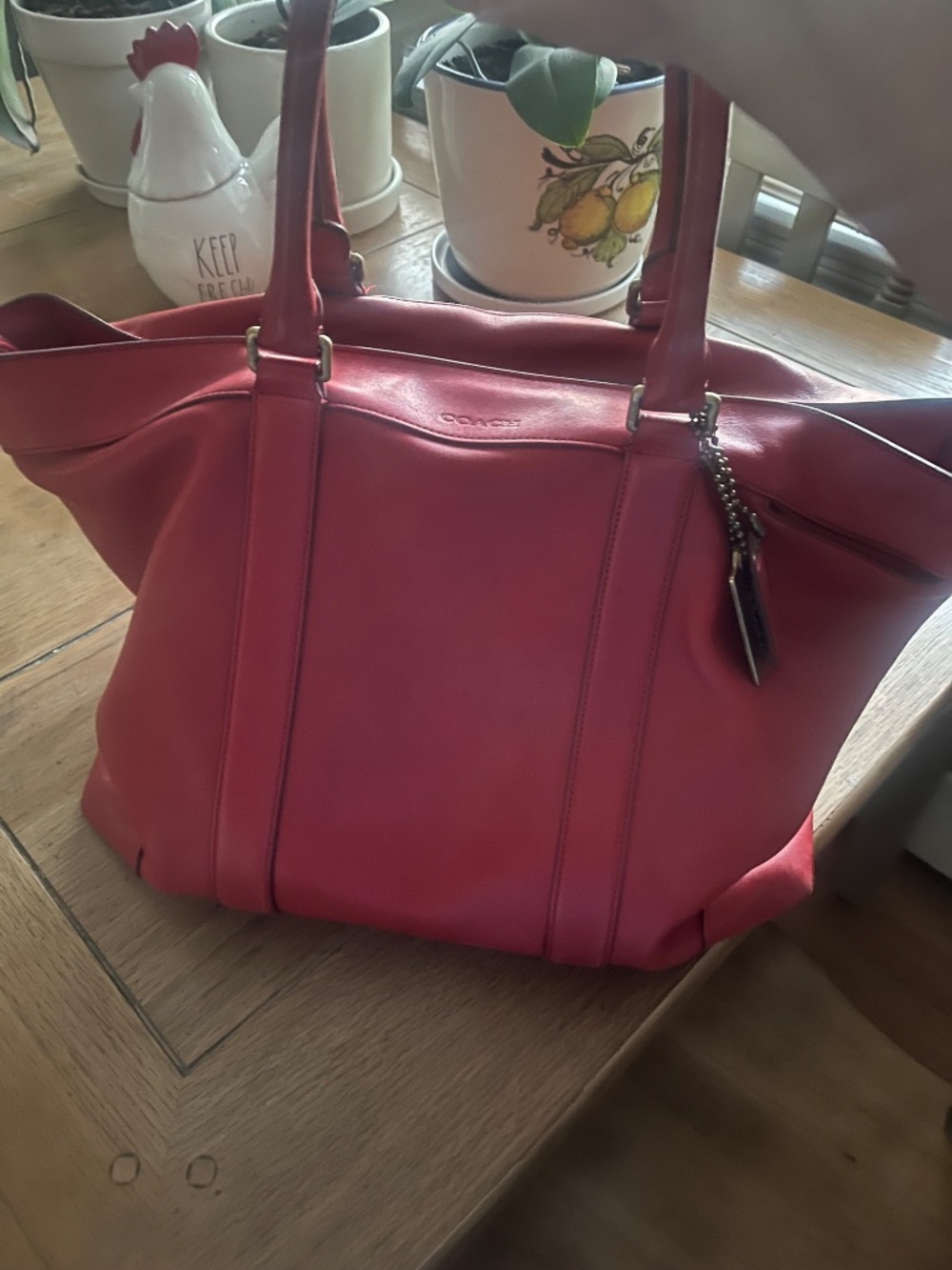 Vintage Red Leather Weekender Coach Bag - Picture 8 of 11